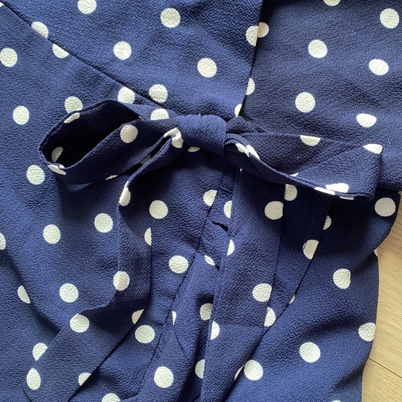 Monteau Navy blue with white Polka dot dress. Size M - Picture 9 of 9